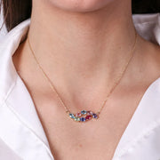 Collana in Argento 925 con cristalli colorati