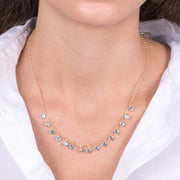 Collana in Argento 925 con cristalli azzurri pendenti