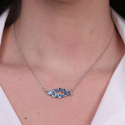 Collana in Argento 925  con cristalli celesti