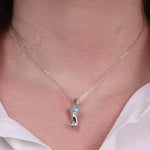 Collana in Argento 925 con cornetto portafortuna impreziosito da smalto turchese - BYSIMON gioielli