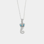 Collana in Argento 925 con cornetto portafortuna impreziosito da smalto turchese - BYSIMON gioielli
