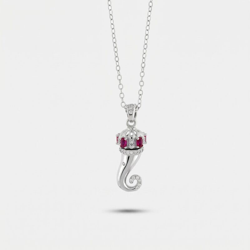 Collana in argento 925 con cornetto portafortuna rosso | collana cornetto argento | BYSIMON