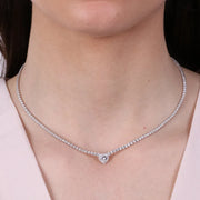 Collana in Argento 925 con cuore impreziosito da zirconi