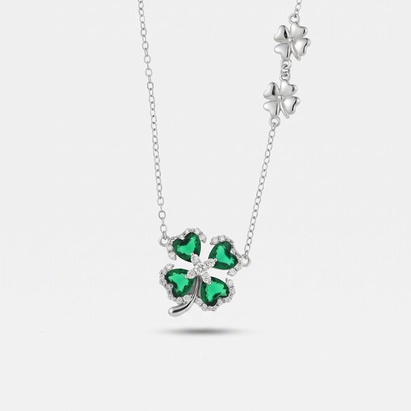 Collana in Argento 925 con fiore verde Collezione Barcellona - BYSIMON gioielli