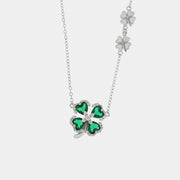 Collana in Argento 925 con fiore verde