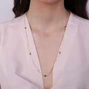 Collana in Argento 925 con zirconi rossi