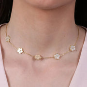 Collana in Argento 925 con fiori in madreperla