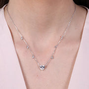 Collana in Argento 925 con cuore e zirconi pendenti