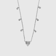 Collana in Argento 925 con cuore e zirconi pendenti