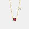 Collana in Argento 925 a catena con cuore rosso