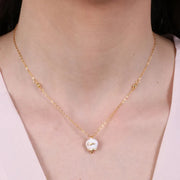 Collana in Argento 925 con campanella bianca Capri e zirconi