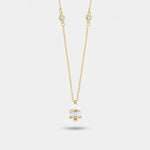Collana in Argento 925 con campanella bianca Capri e zirconi