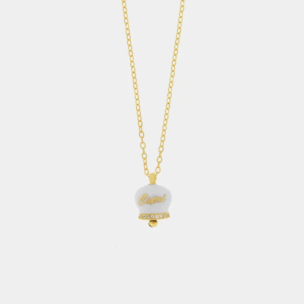 Collana in Argento 925 con campanella bianca Capri e zirconi