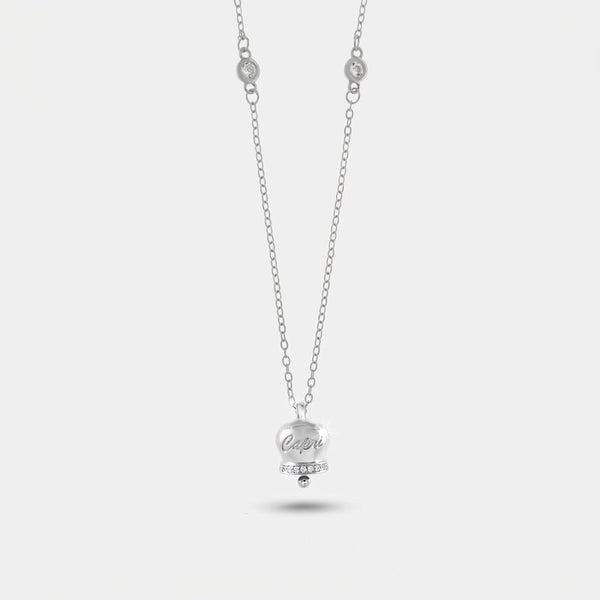 Collana in Argento 925 con campanella Capri e zirconi