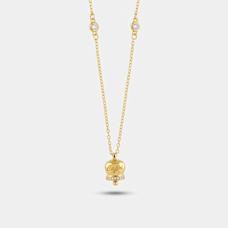 Collana in Argento 925 con campanella Capri e zirconi