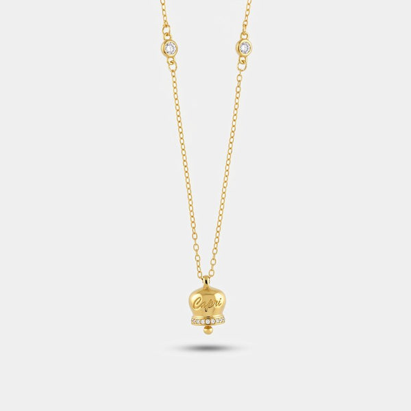 Collana in Argento 925 con campanella Capri e zirconi