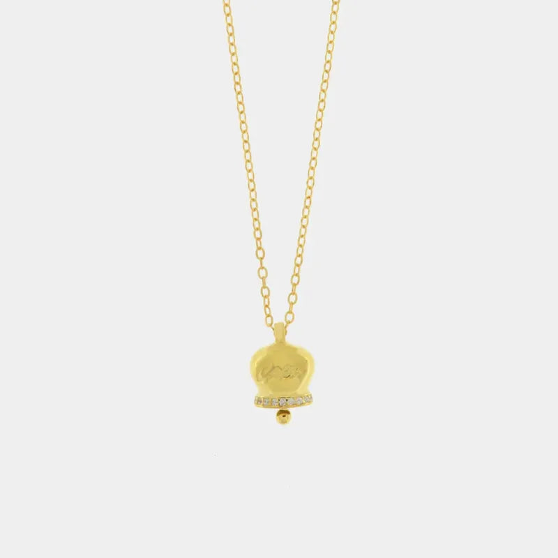 Collana in Argento 925 con campanella Capri e zirconi