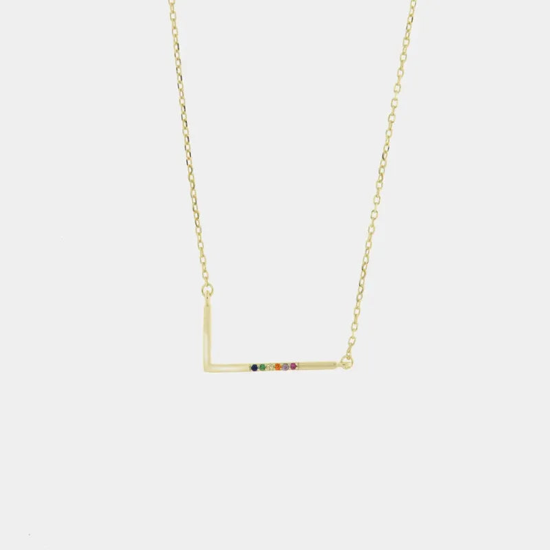 Collana in Argento 925 con piastra impreziosita da zirconi multicolor