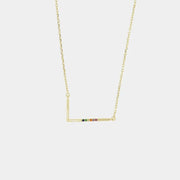 Collana in Argento 925 con piastra impreziosita da zirconi multicolor