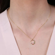 Collana in Argento 925 a cerchio con zirconi multicolor