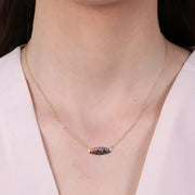 Collana in Argento 925 con piastra impreziosita da zirconi multicolor