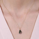 Collana in Argento 925 con piastra a forma di goccia con zirconi