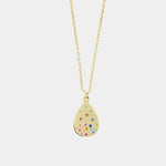 Collana in Argento 925 con piastra a forma di goccia con zirconi