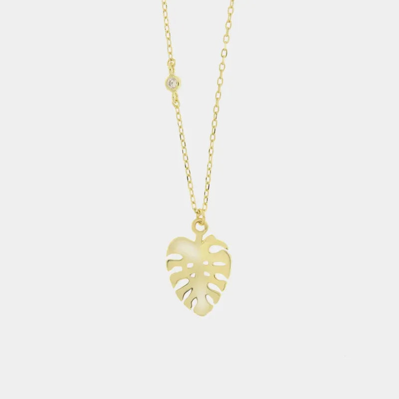 Collana in Argento 925 a forma di foglia