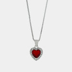 Collana in Argento 925 con cuore rosso pendente - BYSIMON gioielli