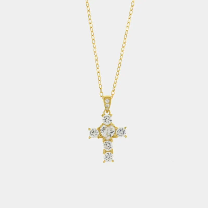 Collana in Argento 925 con croce impreziosita da zirconi - BYSIMON gioielli