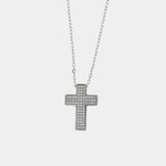 Collana in Argento 925 con croce impreziosito da zirconi Collezione Barcellona - BYSIMON gioielli