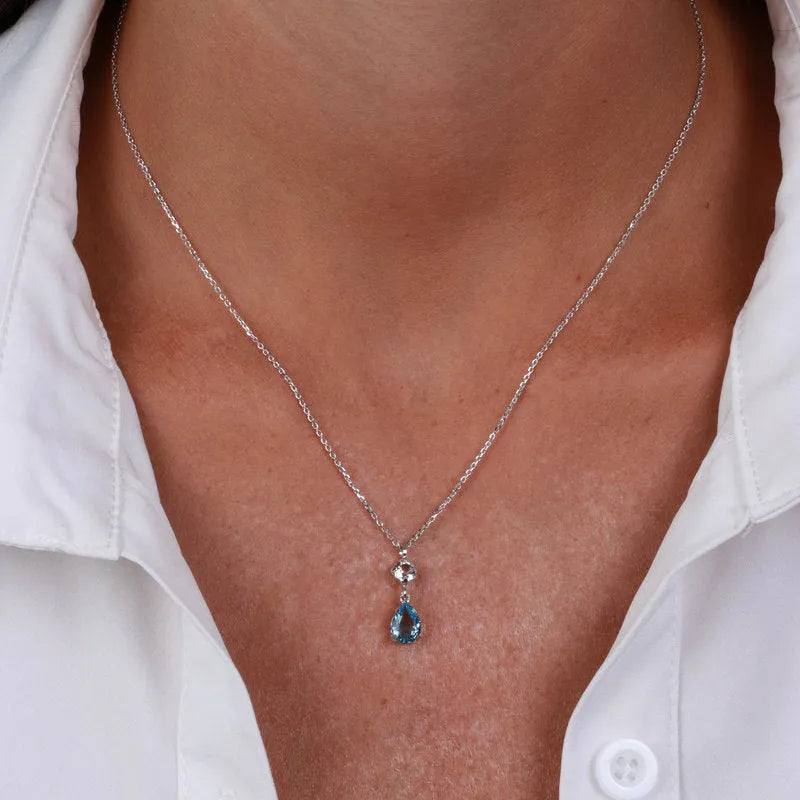 Collana in Argento 925 con due cristalli