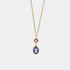 Collana in Argento 925 con due cristalli nelle sfumature del viola