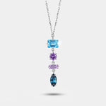 Collana in Argento 925 con cristalli nelle sfumature blu - BYSIMON gioielli