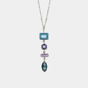 Collana in Argento 925 con cristalli nelle sfumature blu