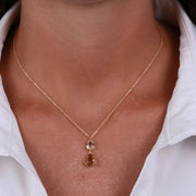 Collana in Argento 925 con due cristalli nelle sfumature del giallo