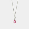 Collana in Argento 925 con cristalli rosa e trasparente