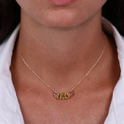 Collana in Argento 925 con cristalli verdi e rosa