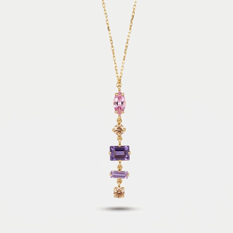 Collana in Argento 925 con cristalli nelle sfumature del viola - BYSIMON gioielli