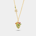 Collana in Argento 925 con cactus e zirconi colorati - BYSIMON gioielli