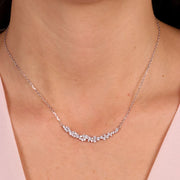 925 Silver Necklace with White Zircons