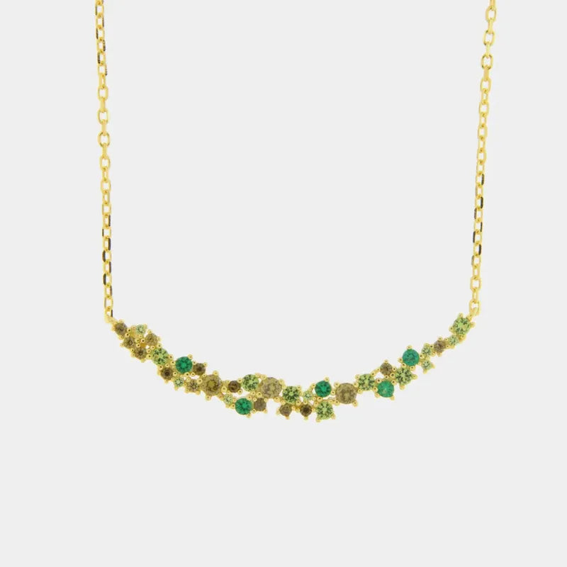 Collana in Argento 925  con zirconi nelle sfumature del verde