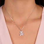 Collana in Argento 925 con orsacchiotto zirconato Collezione Amsterdam - BYSIMON gioielli