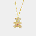 Collana in Argento 925 con orsacchiotto zirconato placcato oro Collezione Amsterdam - BYSIMON gioielli