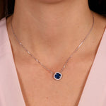 Collana in Argento 925 con zircone pendente blu Collezione Amsterdam - BYSIMON gioielli