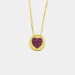 Collana in Argento 925 con cuore rosso placcato oro - BYSIMON gioielli