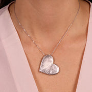 Collana in Argento 925  con cuore placcato rodio