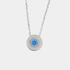 Collana in Argento 925 con zircone azzurro placcato rodio
