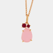 Collana in Argento 925 a forma di goccia rosa