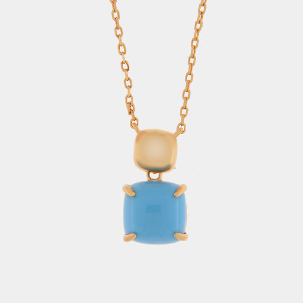 Collana in Argento 925 con pietra naturale turchese - BYSIMON gioielli